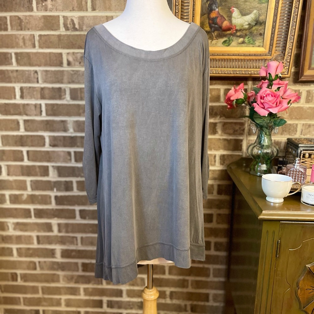 Slate gray Easel asymmetrical tunic